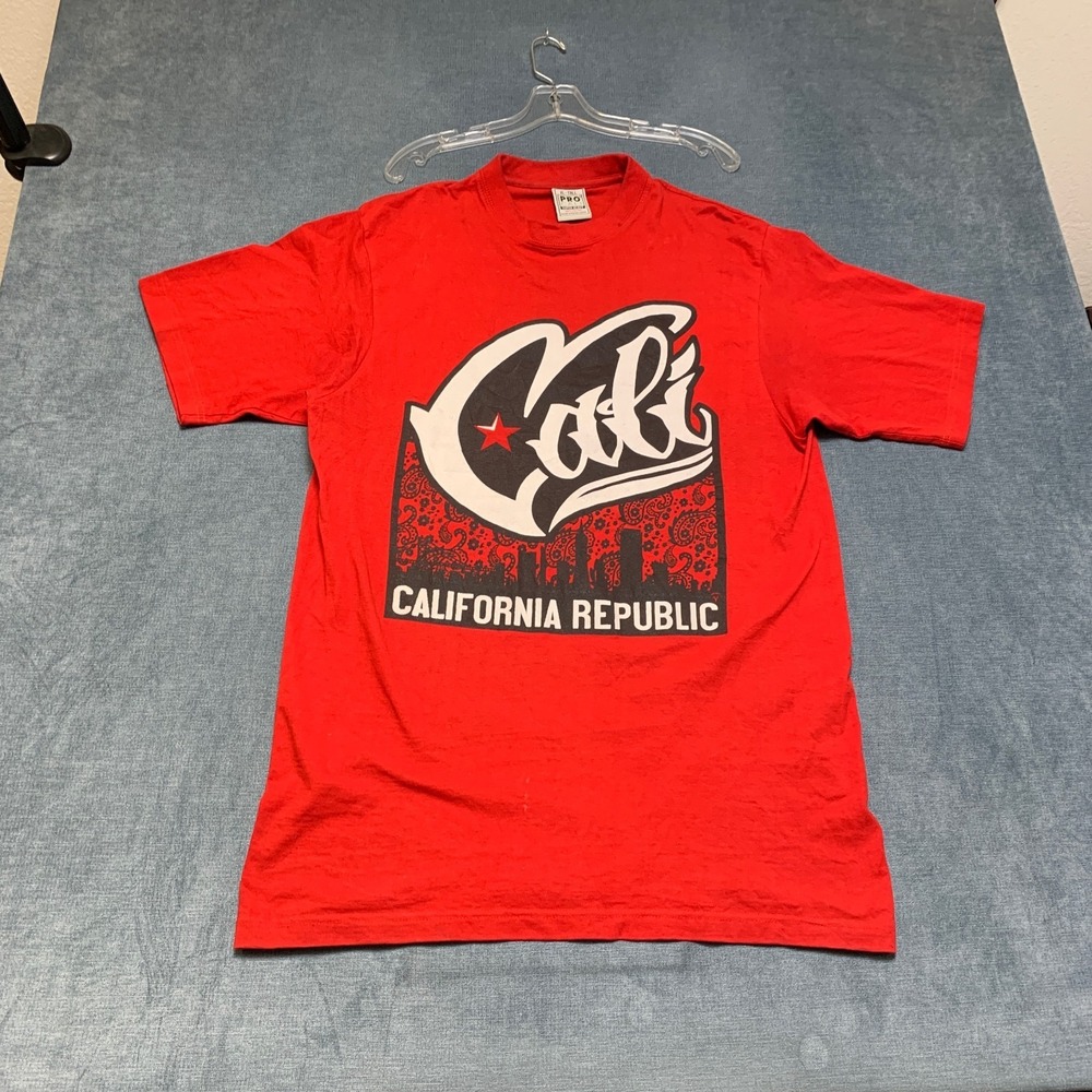 Pro Cali Super Heavy T Shirt Men XL Red California Republic Graphic Short Sleeve